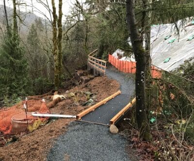 Squak Mountain Access Trail construction.