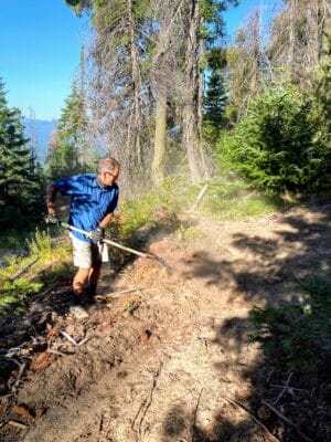Man working on Towns to Teanaway Trail